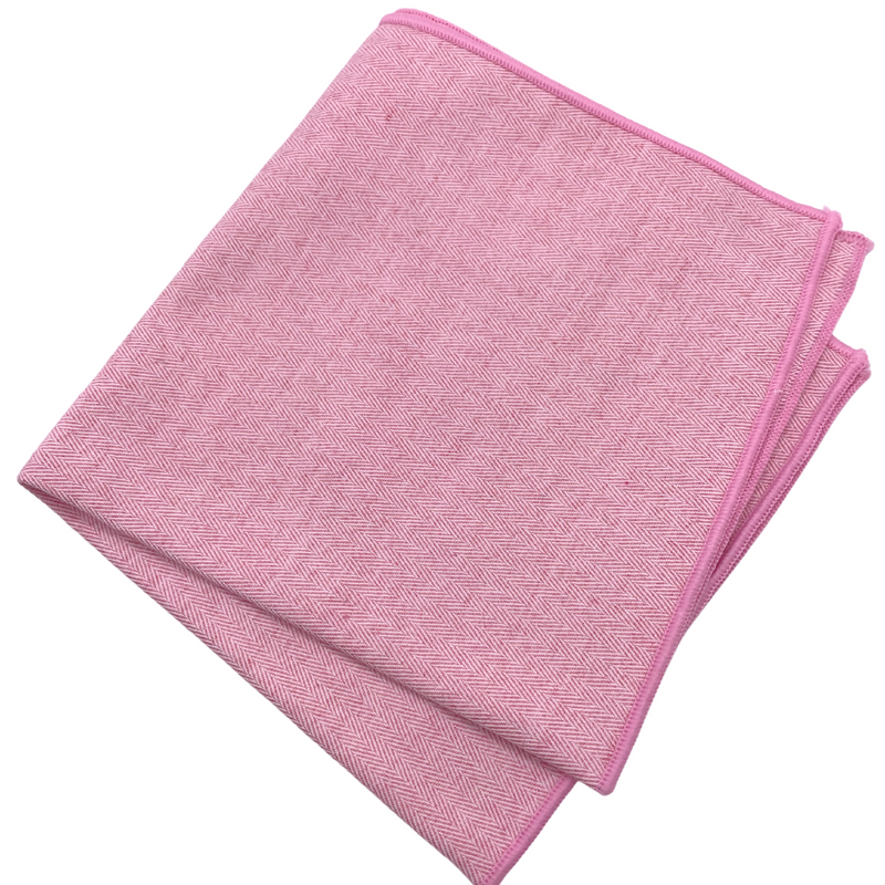 Pink Cotton Chambray Pocket Square