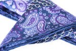 silk pocket square Purple micro chain pattern purple paisley foundation menswear