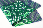  tribal floral green silk pocket square geometric diamonds foundation menswear 