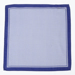 Silk Pocket Square - Navy With White Hex Pattern
