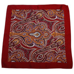 Silk Pocket Square - Burgundy With Paisley Pattern