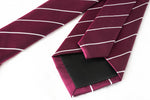 burgundy silk woven stripe - nice tie - foundation menswear