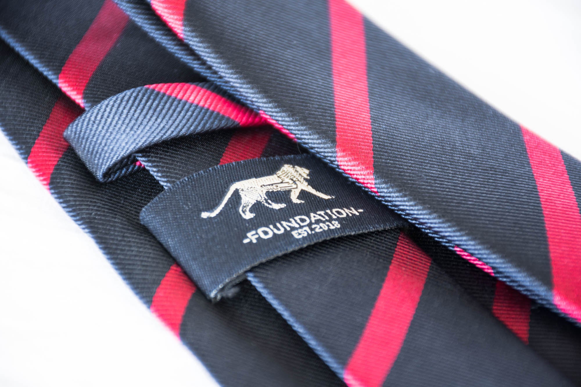 Dark Navy and Red Striped Tie 