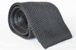 silk gray grey knit tie square bottom charcoal foundation menswear