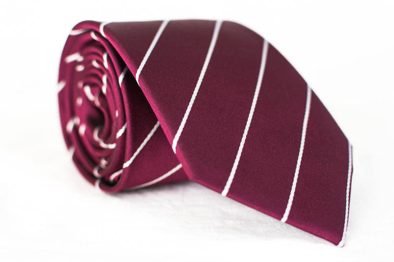 burgundy silk woven stripe nice tie foundation menswear